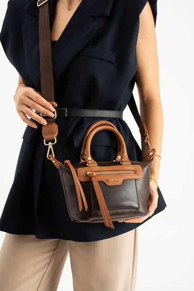 çantamgelsin Mega Polo Soft Leather Multi-Compartment Adjustable Strap Cross Shoulder and Women's Handbag