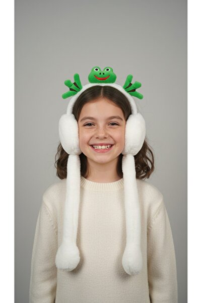 gigigiyim Frog Patterned Sound-Emitting Plush Headphones