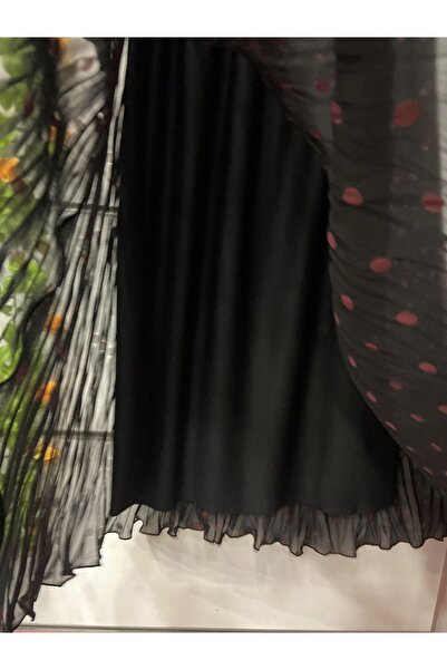 edu collection Polka Dot Chiffon Bohe Bell Skirt with Lining