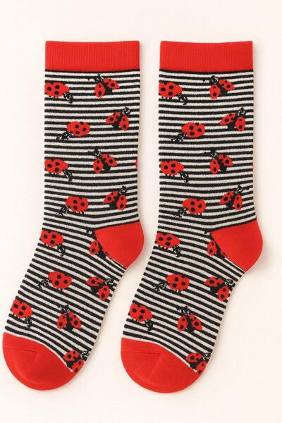 Katia&Bony Women's ladybug patterned ankle socks