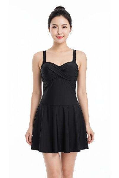 My-o Women's Draped Skirted Swimsuit – Comfortable Fit Stretch Fabric