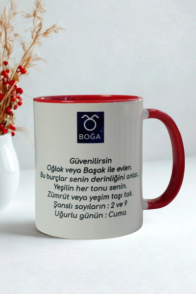 Ahinur Mutfak Taurus Zodiac Mug – Reliable, Loyal, Natural, and Fortune-Focused Design Mug