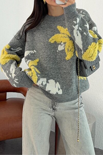 Suziş Patterned Circular Neck Standard Size Sweater 52120001