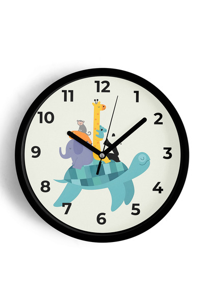 JHAAR Ceas de perete pentru camera copiilor cu design modern Animale drăguțe ...
