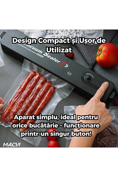 MACVI Macvi® 110W Food Vacuum Sealer with Sealing Function, Powerful Pump, Compact