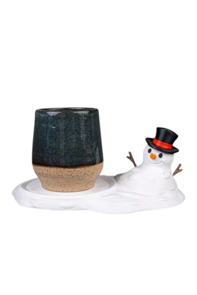 3dprototürk Melting Snowman Coaster 18 cm - Funny Table Decoration - Mug Coaster - 3D Printing