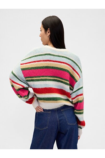 GAP Kadın Çok Renkli Fuzzy Oversized Bisiklet Yaka Kazak