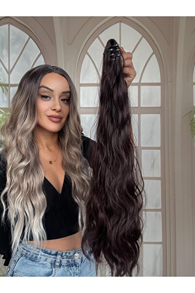 Suzan Peruk Mini Mandallı Tokalı Postiş At Kuyruğu Wag Dalgalı model tak ve çık