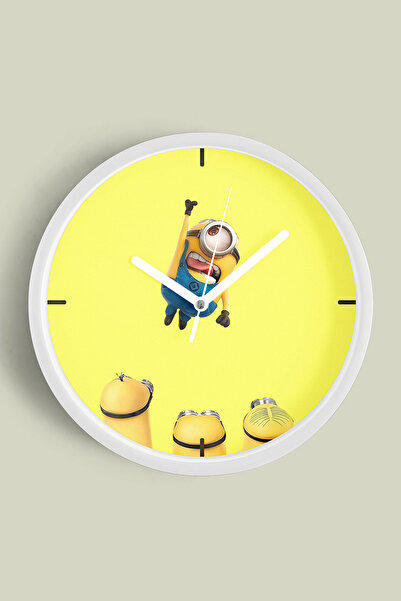 JHAAR Ceas de perete modern pentru camera copiilor cu tematică Cute Minions -...