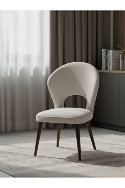 BEC49 كرسي طاولة طعام دائري الظهر تصميم مريح وفتحة خلفية أنيقة