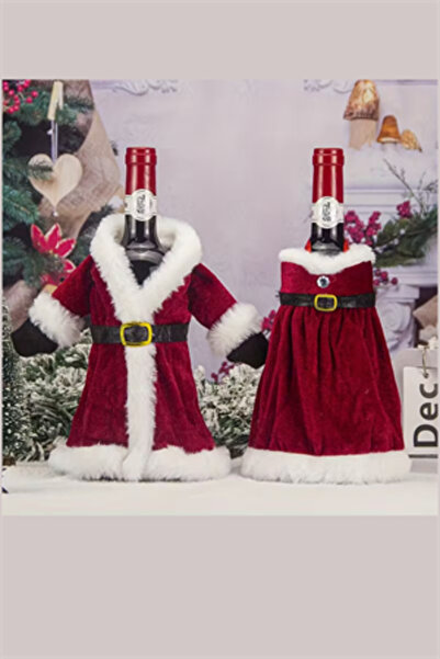 Trade Bazaar 2 pungi de vin roșu cu tematică de Crăciun |   Set de decorațiun...