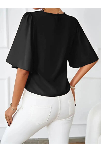 GENCULUS Women's Short Sleeve Round Neck Sandy Blouse