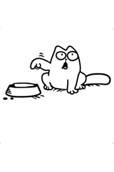 Oracal 651 Decorative wall, car and window sticker, Cat with bowl, 19cm, black