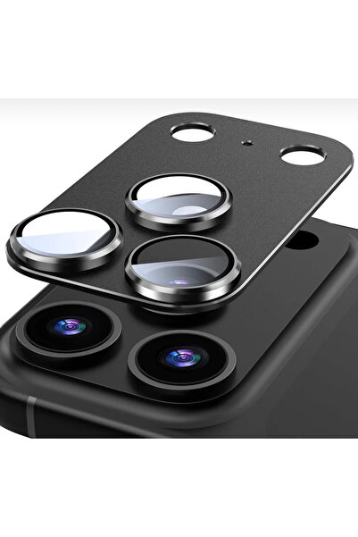 EMXTECH iPhone 17 Pro Max Uyumlu Tam Koruma Sağlayan Kamera Koruyucu Metal Te...