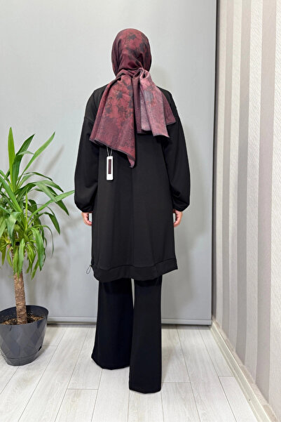 MissWhence Tunic with Fabric and Embroidery Detail on the Sleeves Black 38040