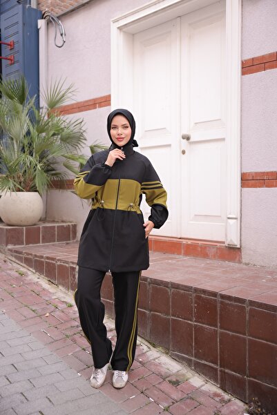 Ryzi Moda Γυναικείο Σετ Φόρμα Hijab Σετ με φερμουάρ διπλό