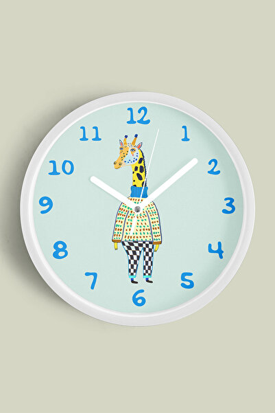 JHAAR Ceas de perete pentru camera copiilor cu ilustrație cu girafă drăguță -...