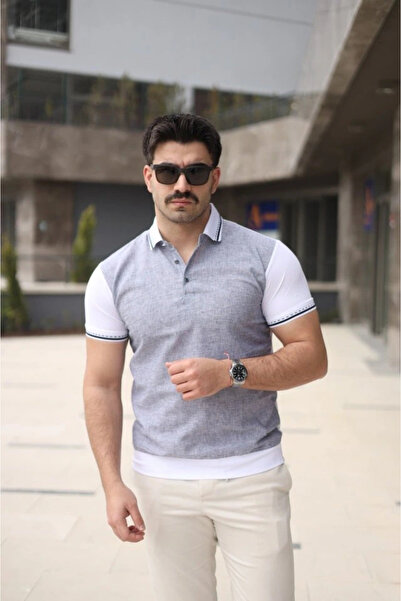 GENCULUS Men's Polo Neck Zipper Detailed T-Shirt