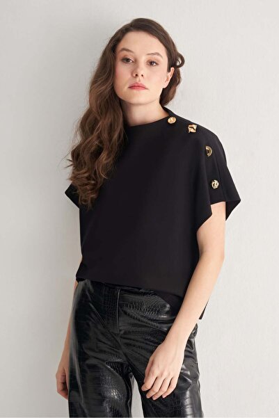 UTOPIAN Omuz Düğme Detaylı Bluz