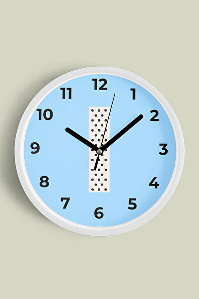 JHAAR Ceas de perete pentru camera băieților I Harfi - 25cm - Carcasă albă cu...