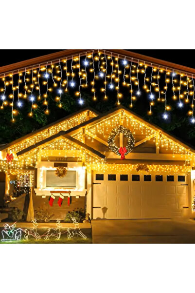 Miro Power 10 m Warm White Fringe Curtain Light with Flash