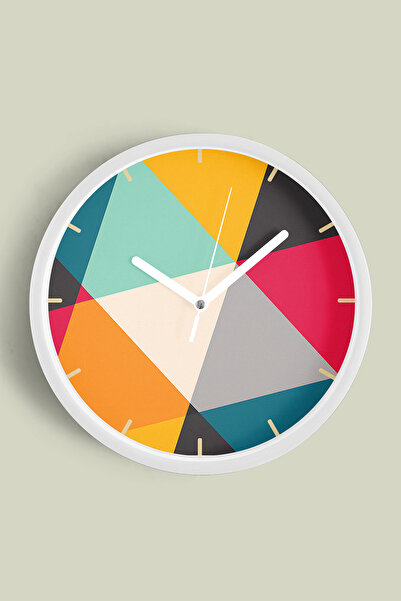 JHAAR ساعة حائط حديثة - 35 سم - هيكل أبيض مع واجهة زجاجية - آلية صامتة