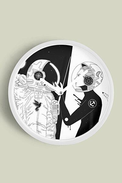 JHAAR Spațiu - Astronaut - Ceas de perete modern cu tematică astronomică - 42...