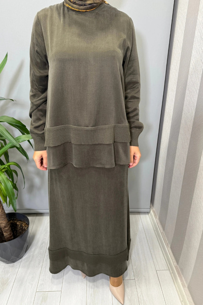 MISS DALIDA Skirted Suit Khaki T26K-6002 (T26K-2000)