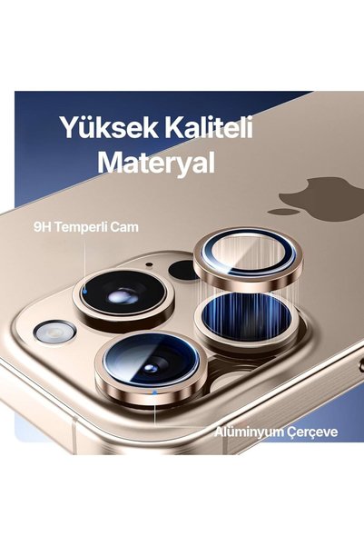 EMXTECH Lens Protector for iPhone 16 Pro Max Compatible with Aluminum Alloy Frame and 9H Hardness Tempered Glass