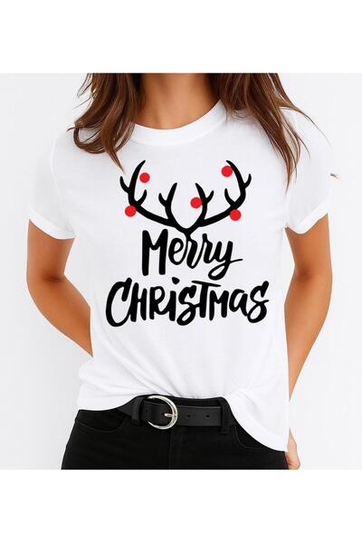 OEM 100% Cotton T-shirt White Merry Christmas