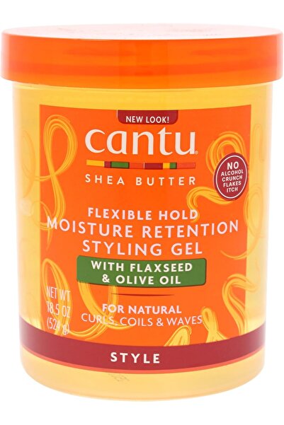 BRONZENET Cantu Hair Gel for All Hair Types, 18.5 fl oz (524 mL) — Moisturizing with Shea Butter, Flaxseed &