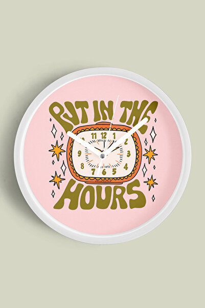 JHAAR Ceas de perete modern - 35cm - Carcasă albă cu sticlă frontală - Mecani...