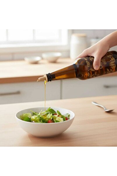 Lider MAGNESİA Patterned Glass Oil Bowl 660 Cc 2 Pieces Brown