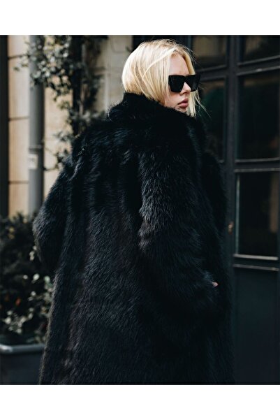 Queensland Women's Fashion Oversize Luxury Textured Anti-Pilling Fur Style Long Coat and Plush Coat