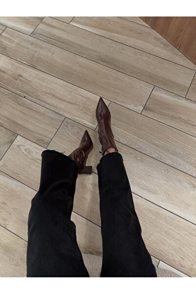 leopar by çetinay Clv902 |   Women's Burgundy Shiny Wrinkled Special Pattern Pointed Toe Premium Leather Heeled Boots – Elegant & Stylish