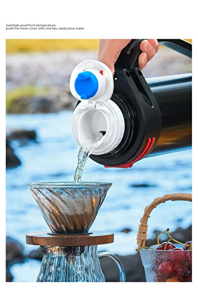 kamptek kamp teknolojisi Camping Mountain Fishing Trekking Thermos 4 Liter Steel with 48 Hours Hot and Cold Preservation