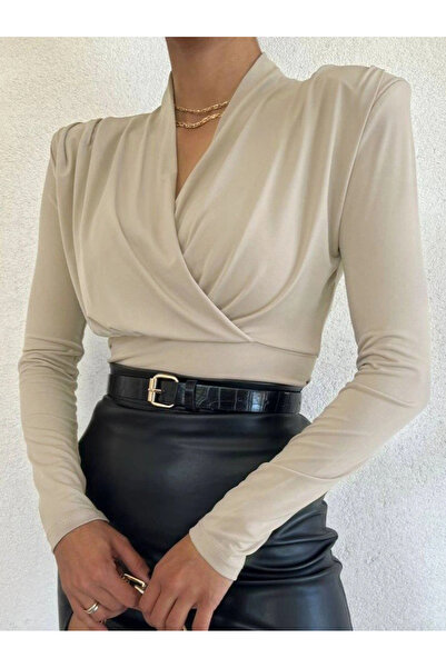 GENCULUS Padded Double-Breasted Model Sandy Blousebeige