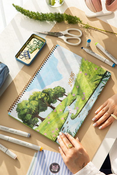 PAPERORA 2026 Haftalık Spiralli Masaüstü Planlayıcı 24x34 cm - Desk Planner M...