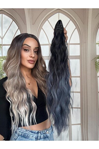 Suzan Peruk Mini Mandallı Tokalı Postiş At Kuyruğu Wag Dalgalı model tak ve çık