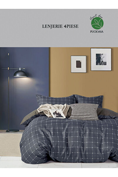 FIONNA.RO Finet Bed Linen 1 Person - Grey With Checks