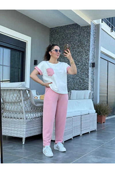 GENCULUS Women's Crystal Fabric Garnished Pocket Detailed Double Suit