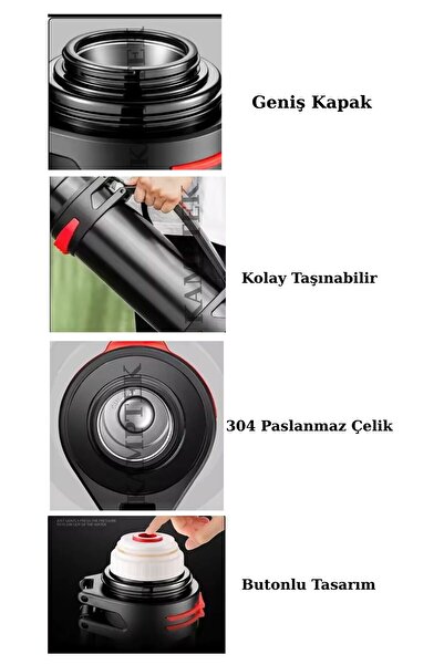 kamptek kamp teknolojisi Camping Mountain Fishing Trekking Thermos 4 Liter Steel with 48 Hours Hot and Cold Preservation