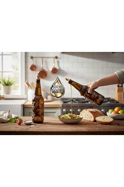 Lider MAGNESİA Patterned Glass Oil Bowl 660 Cc 2 Pieces Brown