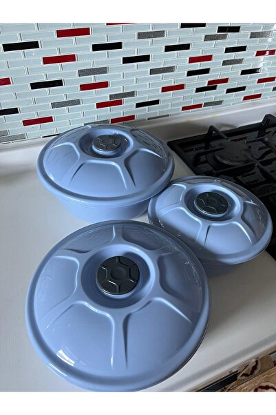 zemihra 3 Boy Plastik Kapaklı Hamur Leğeni Badya Un Kutusu Kabı 1.7- 3.5- 5 Litre