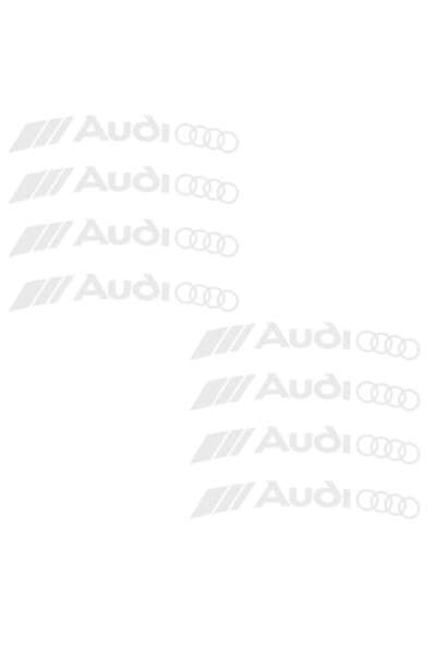 Oracal Set of 8 car tuning stickers for Audi RS S-line, for alloy wheels, durable, white