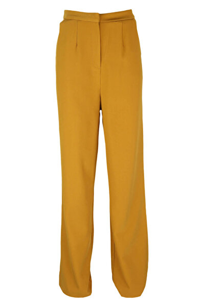 NASTY GAL Jessica Dark Yellow Pants - 36, yellow, 100% polyester