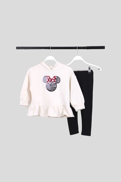 Pink Hippo Kids Sequin Embroidered Sweatshirt and Leggings Girls' Top and Bottom Set