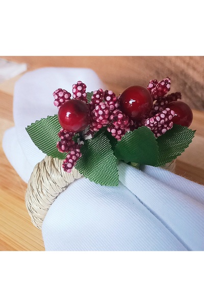 BNGaksesuar New Year's Tableware Presentation 6 Pieces Kokina Napkin Rings