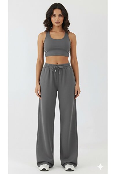 sarıdağ Three-Thread Palazzo Sweatpants Wide-Leg Sweatpants