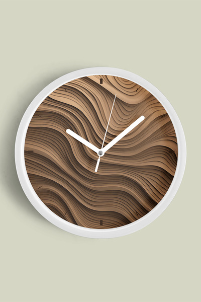 JHAAR Abstract - Ceas de perete modern boem - 25 cm - Carcasă albă cu sticlă ...